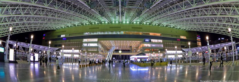 大阪ステーションシティ 時空の広場 魚眼パノラマ夜景
