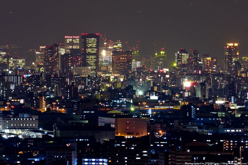 大阪の高層ビル群 夜景 2011 02