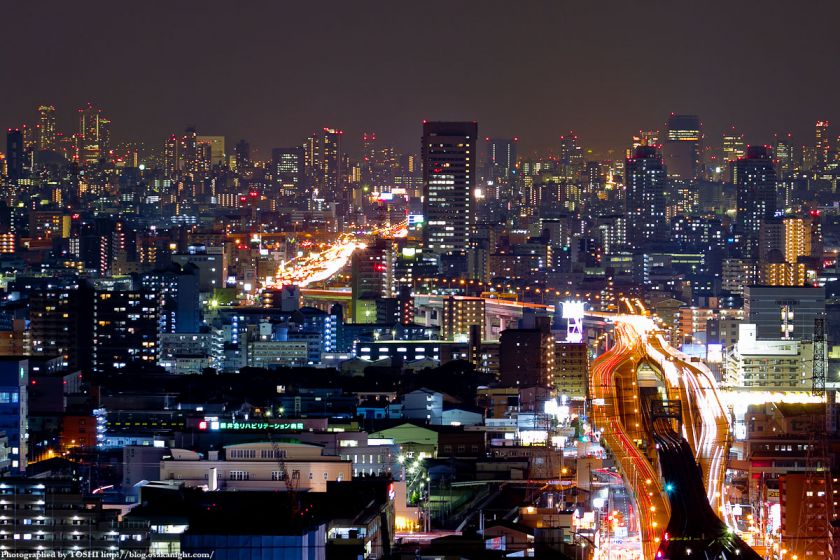 大阪の高層ビル群 夜景 2011 05