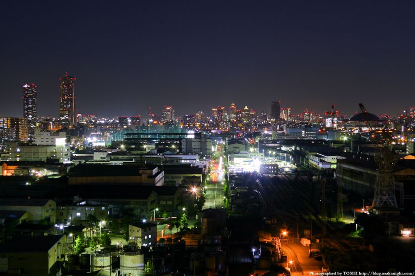 なみはや大橋から見た大阪市中心部の夜景 2004年6月