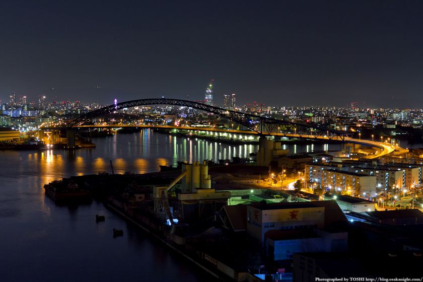 大正内港 千歳橋 夜景 2012年3月