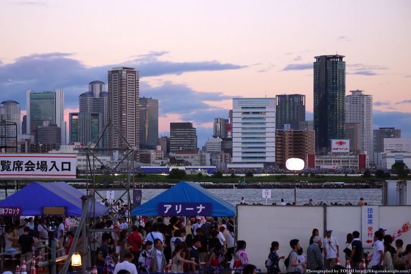 淀川河川公園から見た梅田の夕景 2012年8月 03