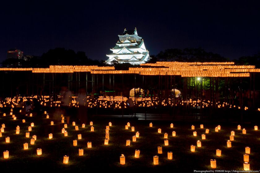 大阪城 城灯りの景 2012 西の丸庭園 夜景 01