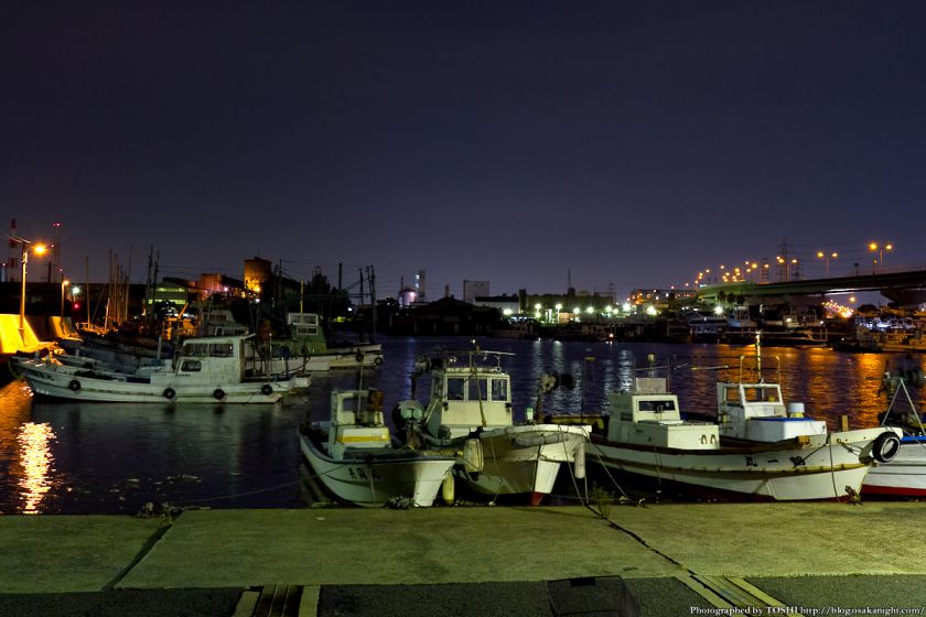 石津漁港の夜景 02