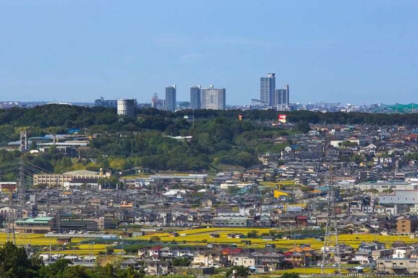はびきの中央霊園からの眺め 南海北野田駅方面 2013年9月