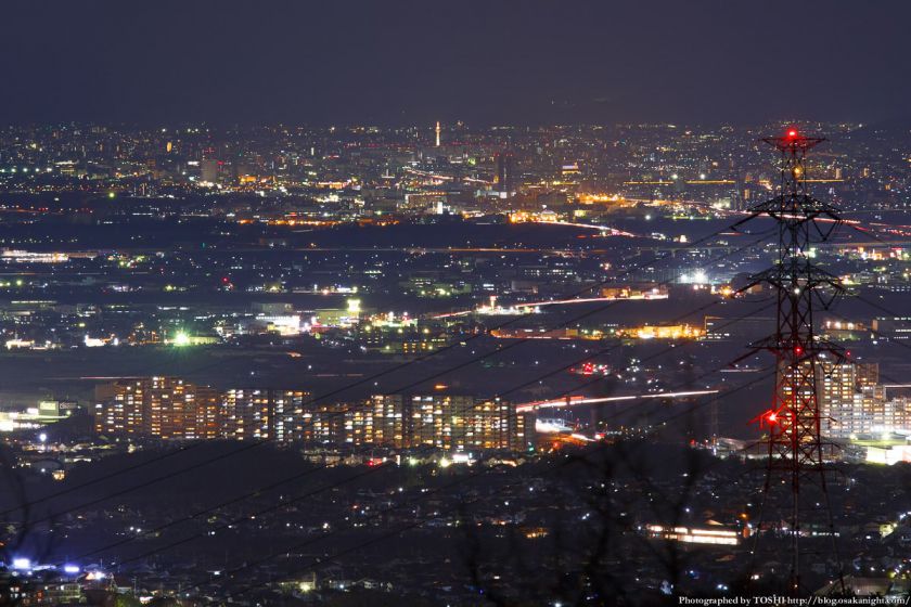 交野山 観音岩からの夜景 京都方面