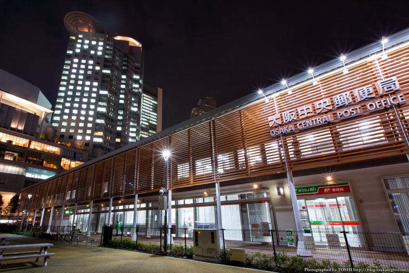 西梅田スクエア 夜景 03 大阪中央郵便局