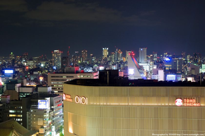 スイスホテル南海大阪から 梅田方面の夜景