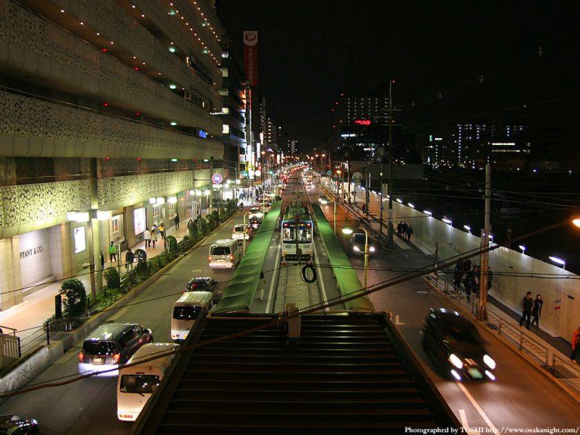 阪堺電車 天王寺駅前駅の夜景