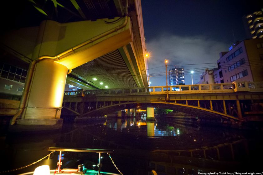 東横堀川クルーズ 平野橋 夜景 2016年9月