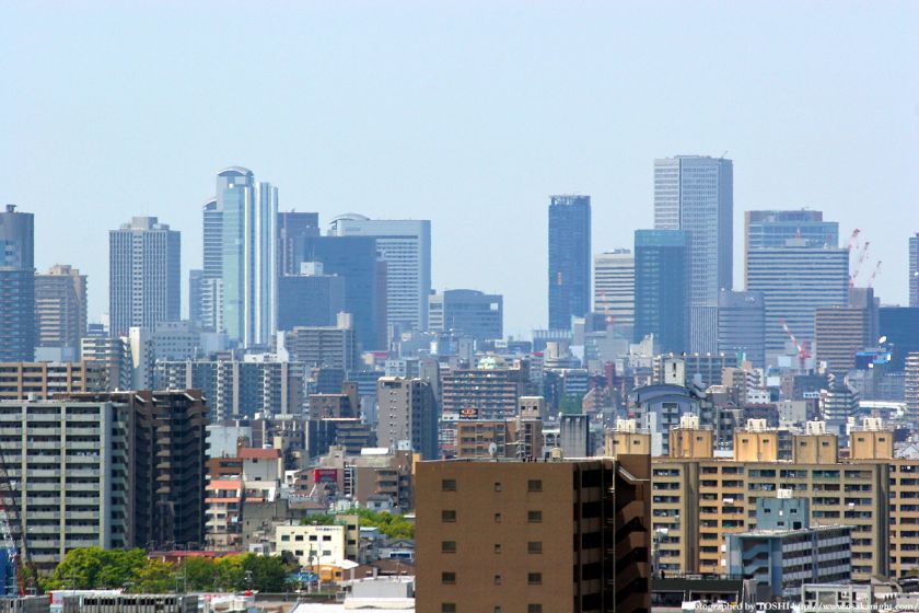いのちの塔からの眺め 梅田超高層ビル群