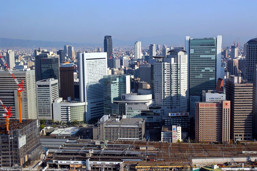 大阪中央郵便局周辺の俯瞰