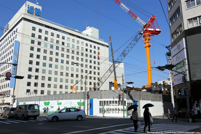 上本町駅南複合ビル（仮称）の建設中写真