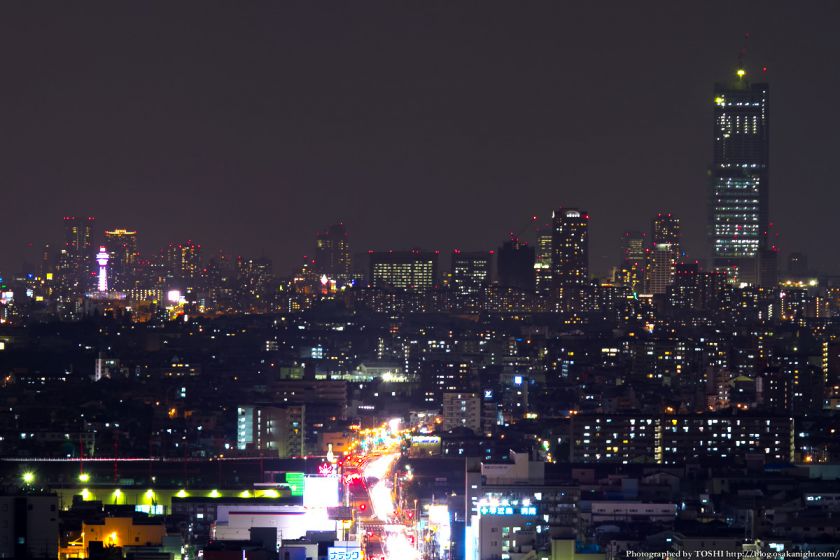 あべのハルカスの夜景 from 堺市役所展望ロビー 2012年11月 03