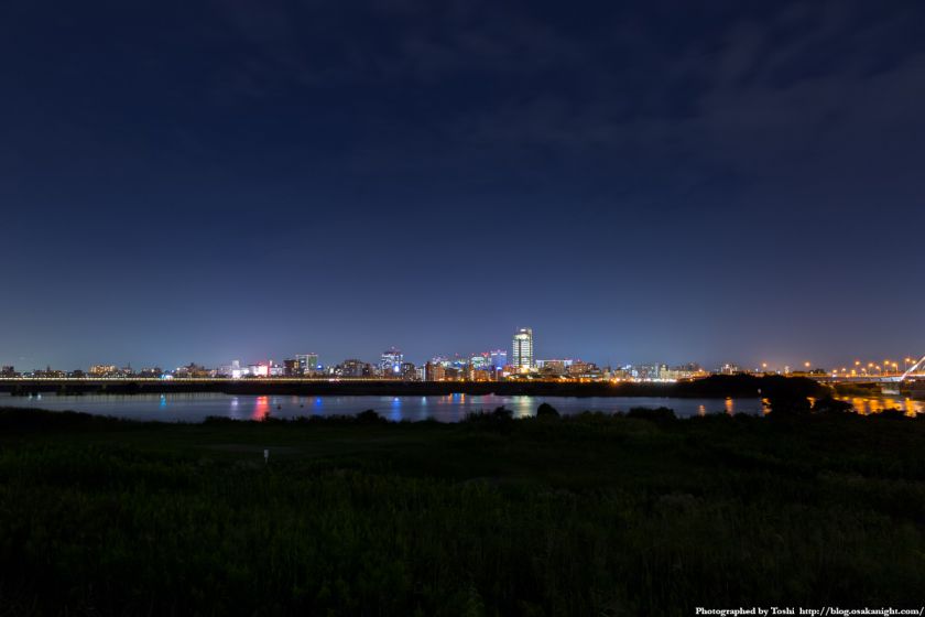 淀川河川公園 長柄地区 新大阪方面 夜景 2016年10月