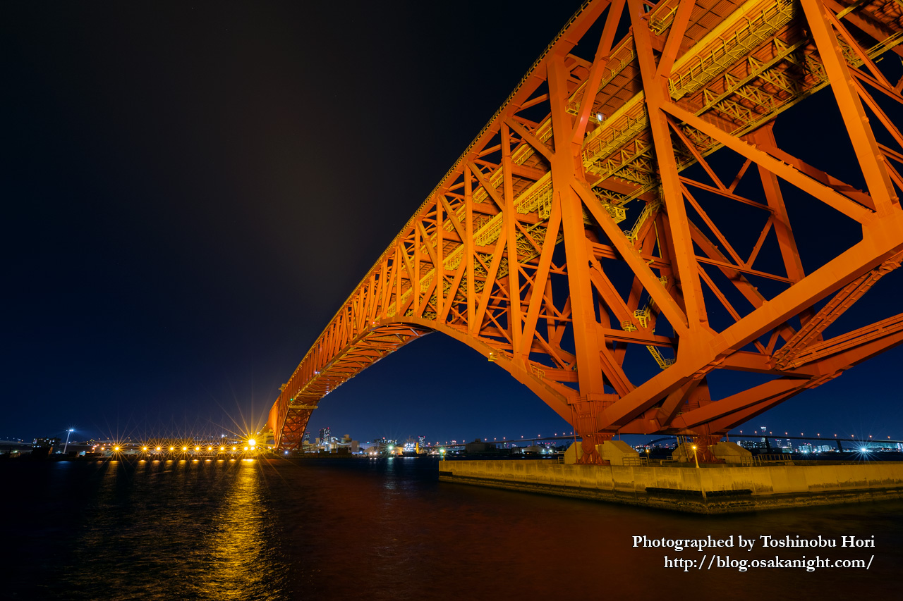 日本一のトラス橋 港大橋のライトアップ 夕景 夜景 大阪 At Night ブログ