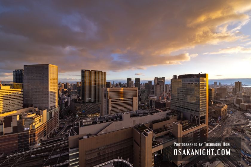 ホテル阪急レスパイア大阪からの夕景 2022年1月