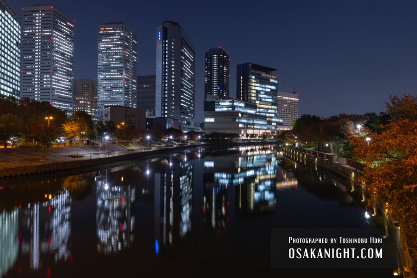 開発が完了した大阪ビジネスパークの夜景