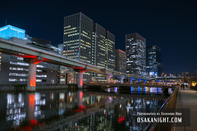 阪神高速橋脚 万博開催500日前 特別ライトアップ 01