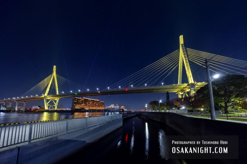 天保山大橋 ライトアップ(イエロー) 01